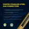 Flextron Gas Line Hose 1/2'' O.D.x36'' Len 3/8" FIPxMIP Fittings Yellow Coated Stainless Steel Flexible FTGC-YC38-36I - alternate 3